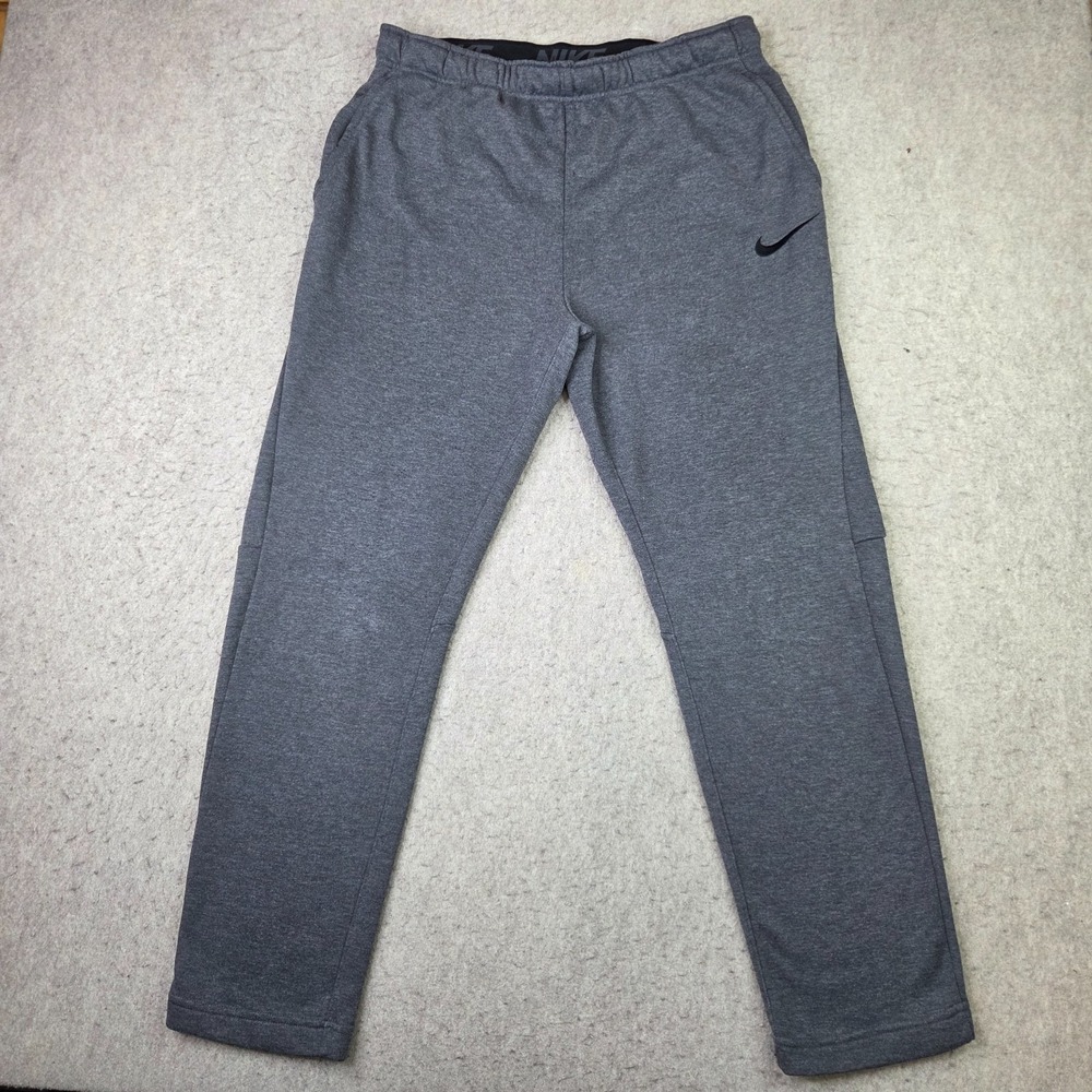 Nike Pants Mens L Gray Dri-Fit Fleece Tapered Joggers Sweatpants 860369-071